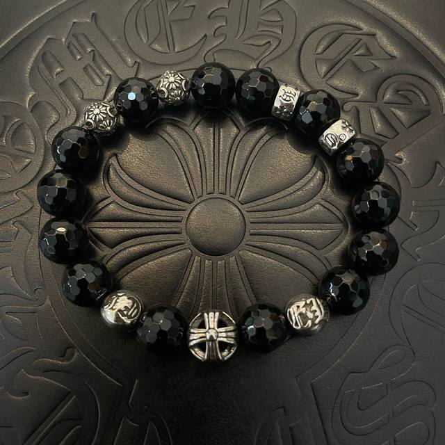 New counter quality Chrome Hearts classic retro multi-element obsidian bracelet