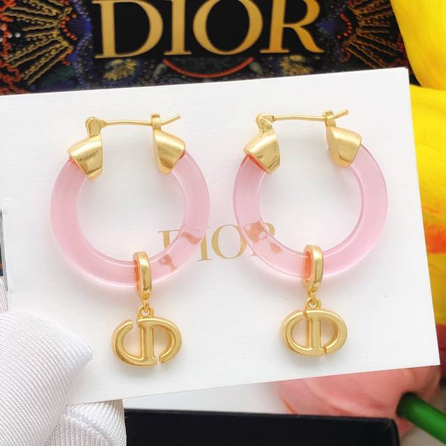 No.Ded0180 Dior earrings 21K most beautiful peach heart wear super gentle and vi