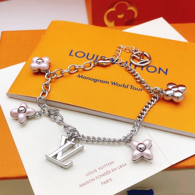No.Lsl0238 Lv*Latest pink flower bracelet consistent Zp brass material DDD