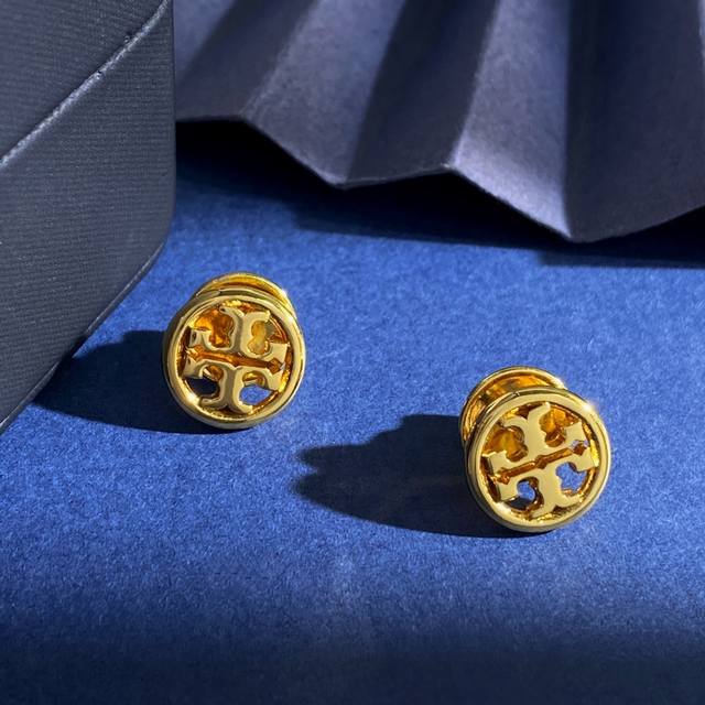 Tory Burch Tory Burch Ins fashionable and simple geometric round earrings made o