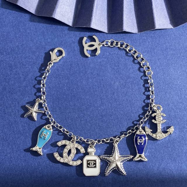 Chanel's new ocean series with diamond double C letter drop perfume bottle, smal