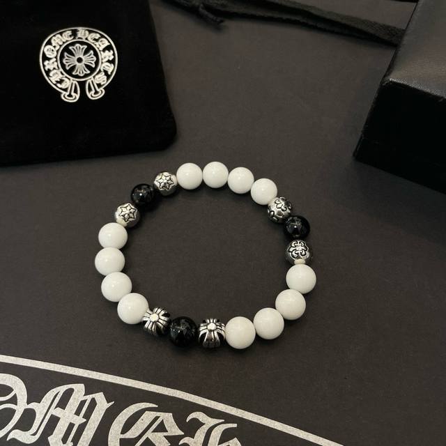 New counter quality Chrome Hearts classic retro white cat's eye stone multi-ele