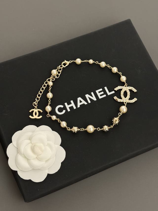 Ch*Nel New large and small diamond pearl necklace consistent Z batch brass mater