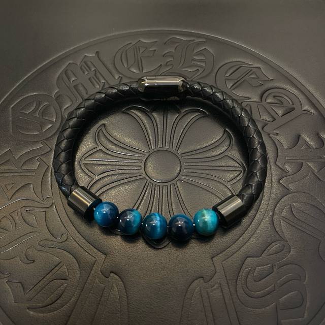 New counter quality Chrome Hearts classic blue tiger eye beads*Retro multi-eleme
