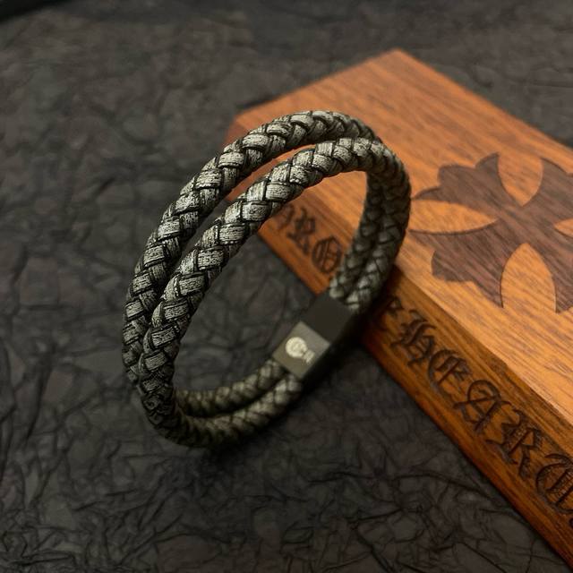 Chrome He Rts Chrome Hearts counter same snake pattern leather cord bracelet ~ A