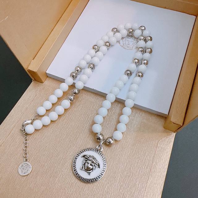 Official Seiko version of Versace agate necklace, multi-element agate Thai silve