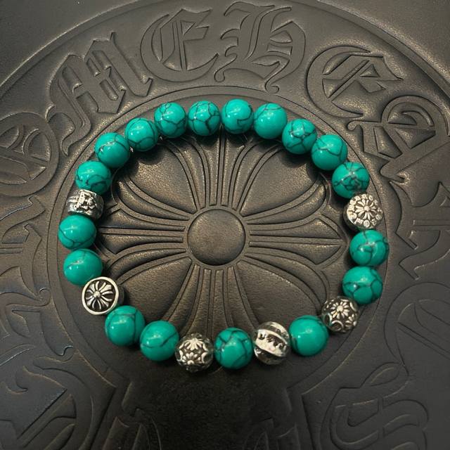 New counter quality Chrome Hearts classic retro multi-element turquoise bracele