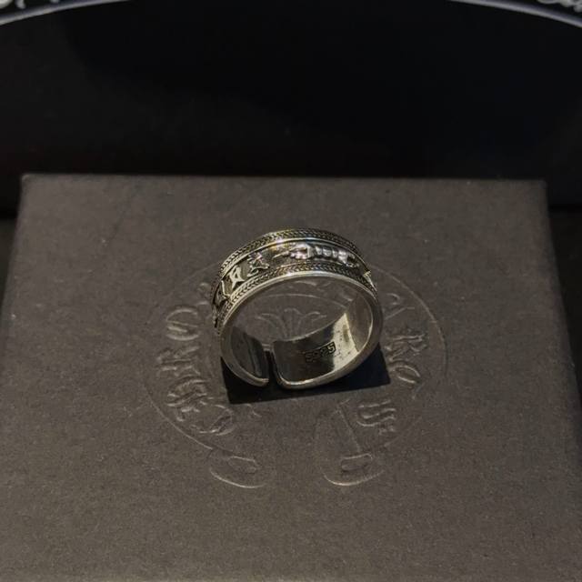 Counter quality Chrome Hearts classic retro open ring with concave and convex sh