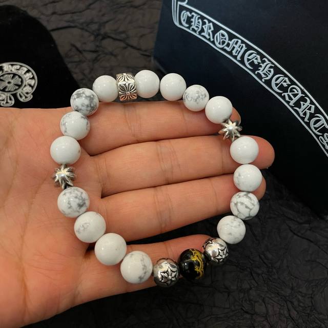 New counter quality Chrome Hearts classic retro multi-element obsidian cross br