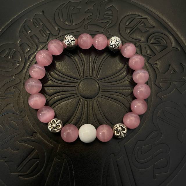 New counter quality Chrome Hearts classic retro multi-element pink cat's eye br