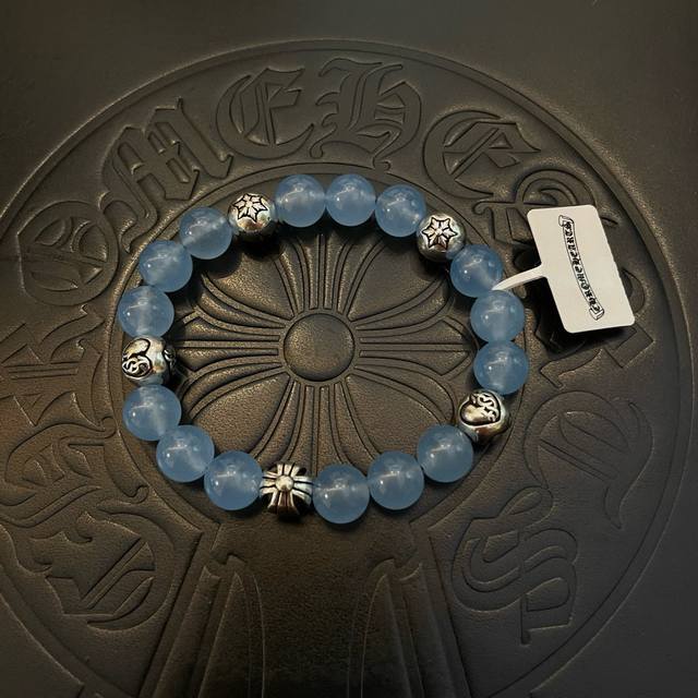 New counter quality Chrome Hearts classic retro multi-element aquamarine bracel