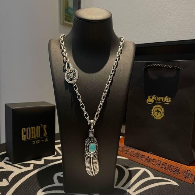 New arrival Goro'S Takahashi Goro turquoise feather pendant, Takahashi classic