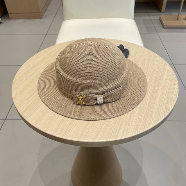 Louis Vuitton baseball cap Louisvuitton2025 new summer bow sun protection straw