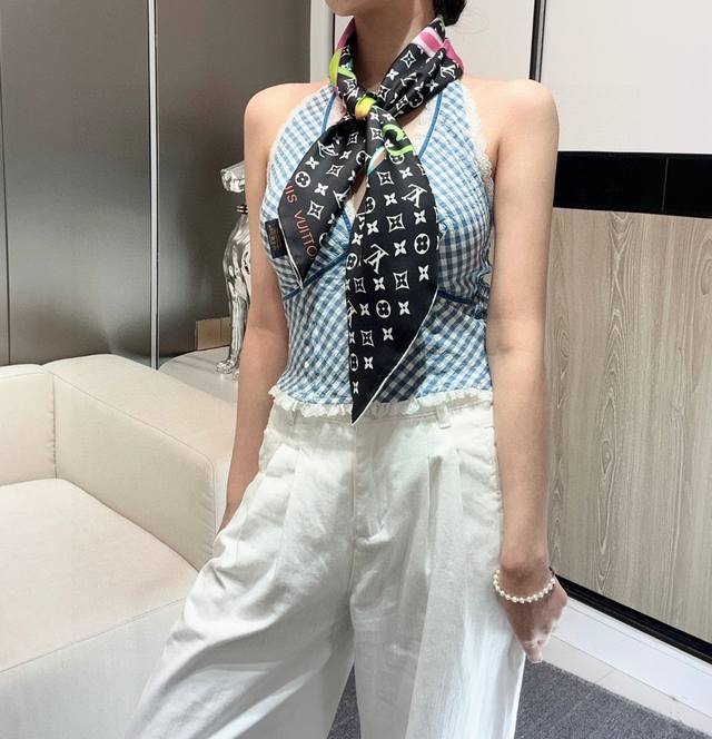 Lv x Tm Superflat 90 Square Scarf18mm premium silk double-sided monochromatic sc