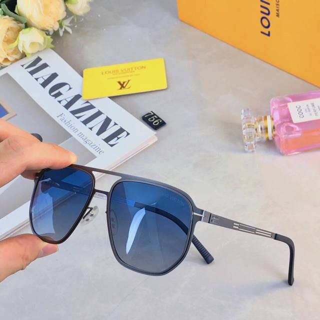 Louis Vuitto* double-beam screwless men's polarized sunglasses, ultra-light high