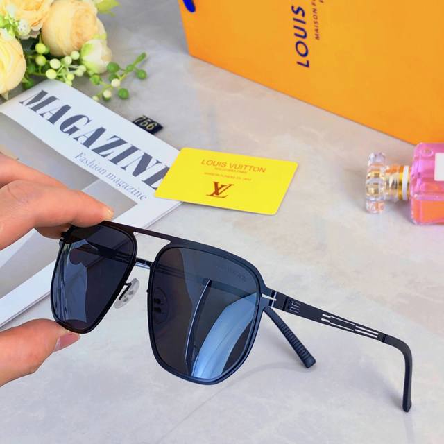 Louis Vuitto* new thin polarized sunglasses for men and women with double beams,