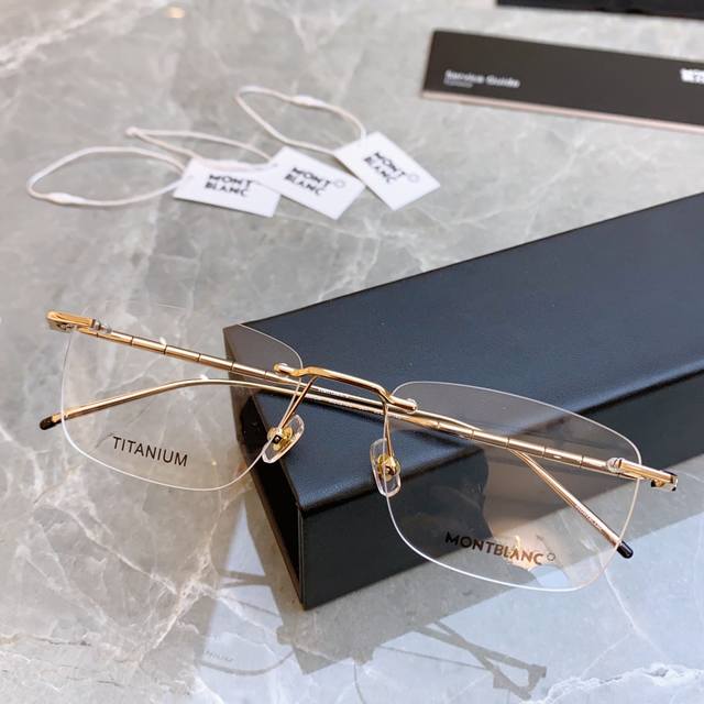 Montblanc* high-quality frameless optical titanium lenses, Model:Mb0215O, high-e