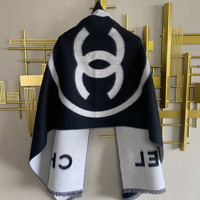 This Chanel classic cashmere shawl, sourced directly from Europe, comes with a