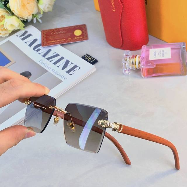 Cartie*European and American style personality leopard frameless trim glasses 20