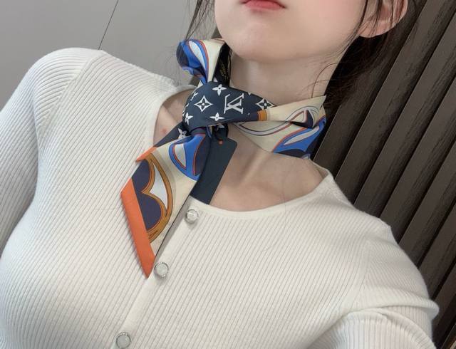 Lv Donkey's 100% silk 18 momme heavyweight twill material, long silk scarf Twill