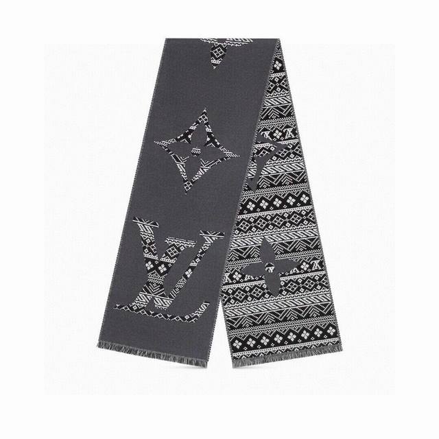 Available exclusively at Louis Vuitton, this stylish, high-end wool scarf from