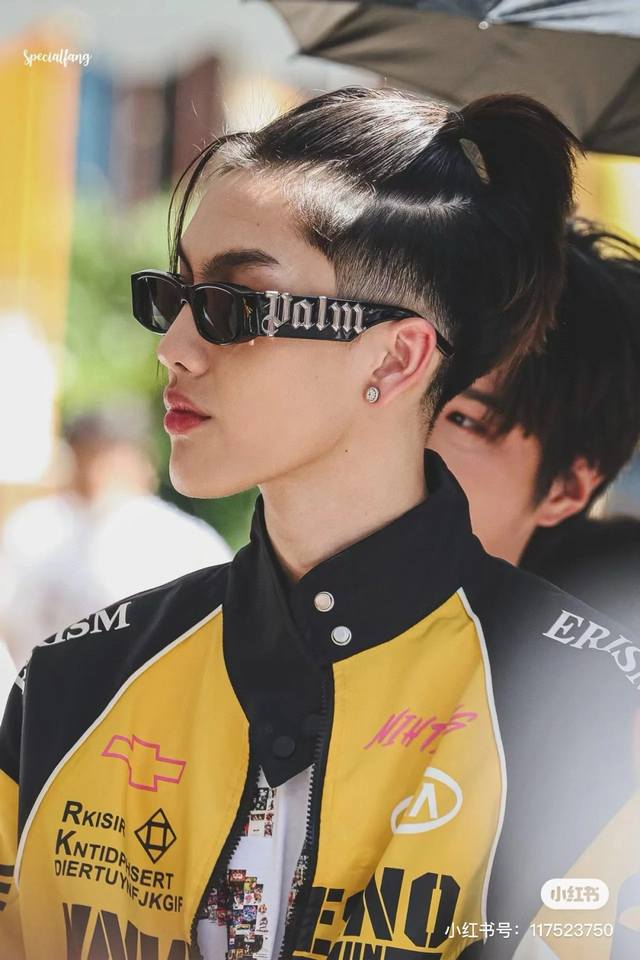 Trendy brand sunglasses black and silver high version original cowhide packagin