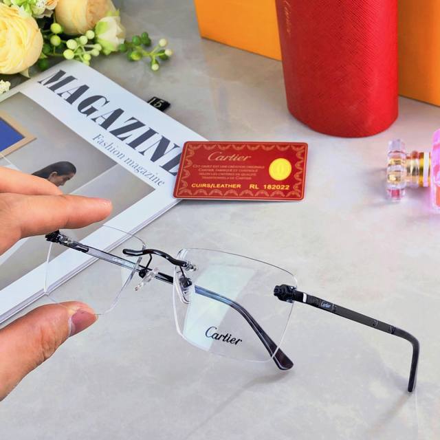 Cartie* light luxury designer frameless elegant and handsome glasses for men and