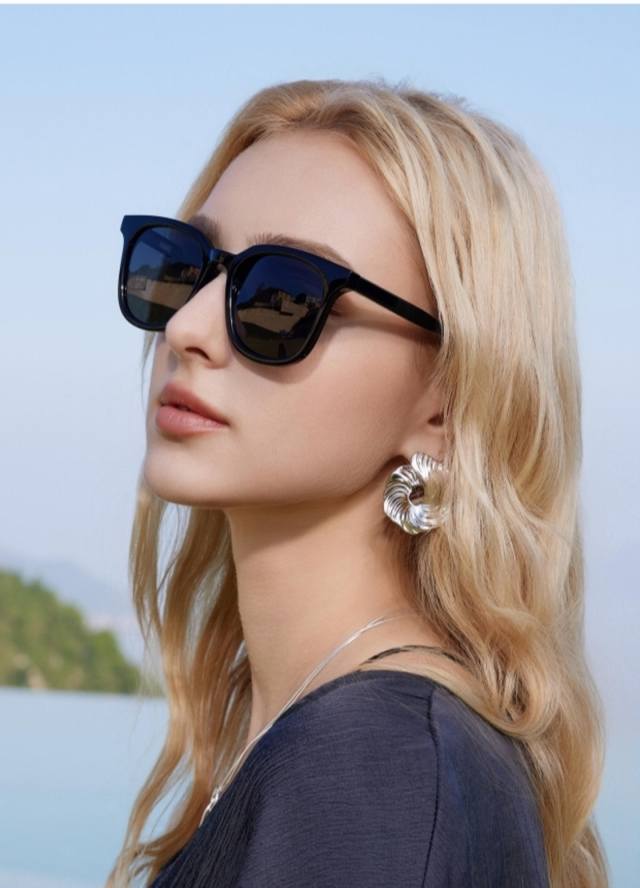 Gucc*2025 summer new style trend sunglasses Korean version Ins retro female coup