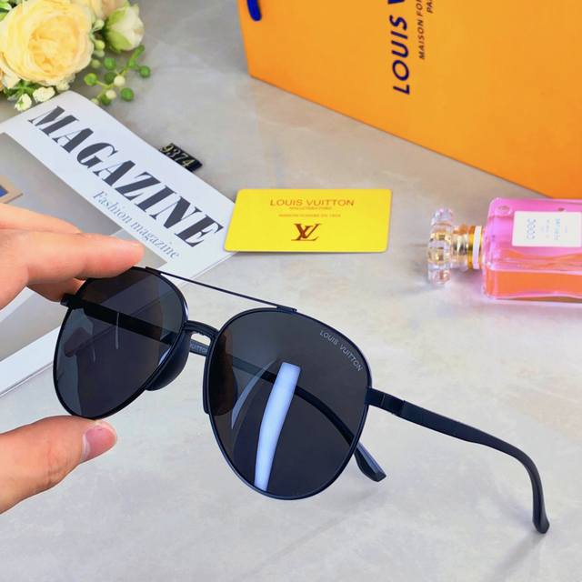 Louis Vuitto* retro aviator sunglasses for men and women, high-value fashion, st