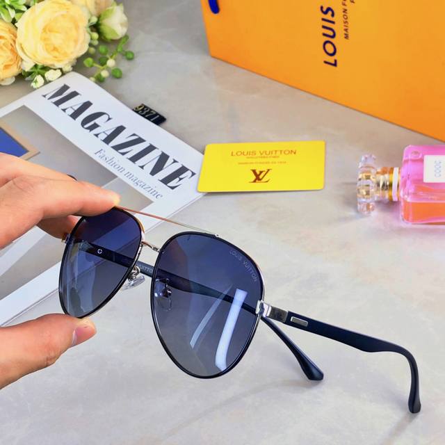 Double beam pilot polarized sunglasses for men, fashionable frog-shaped mirror,