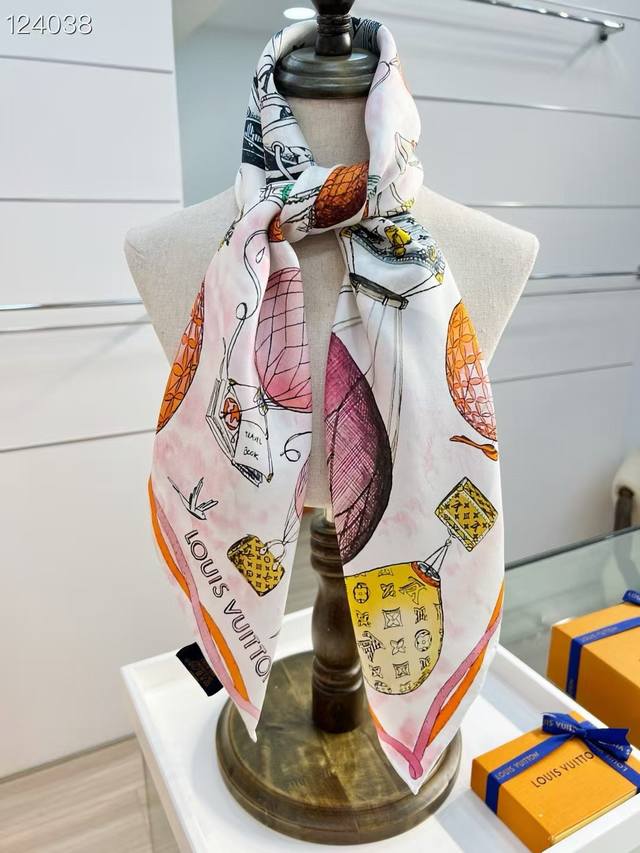 Up And Away 90 Square Scarf18mm Premium Silk Double-Sided Tone-On ScarfThis silk