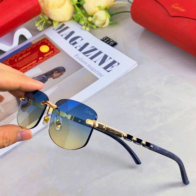 Cartie*European and American square avant-garde personality small frame sunglass