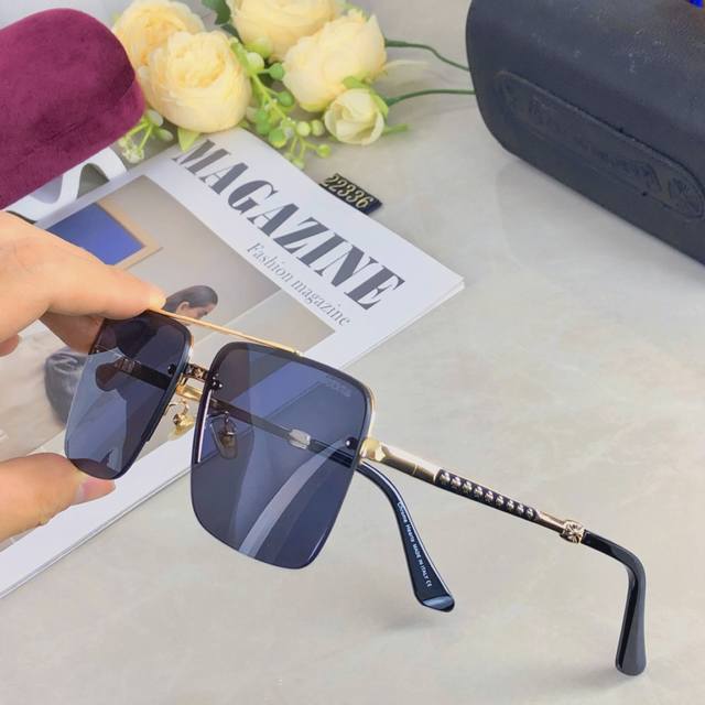 Chrome Heart*Versatile frameless UV protection sunglasses for men, stylish and p