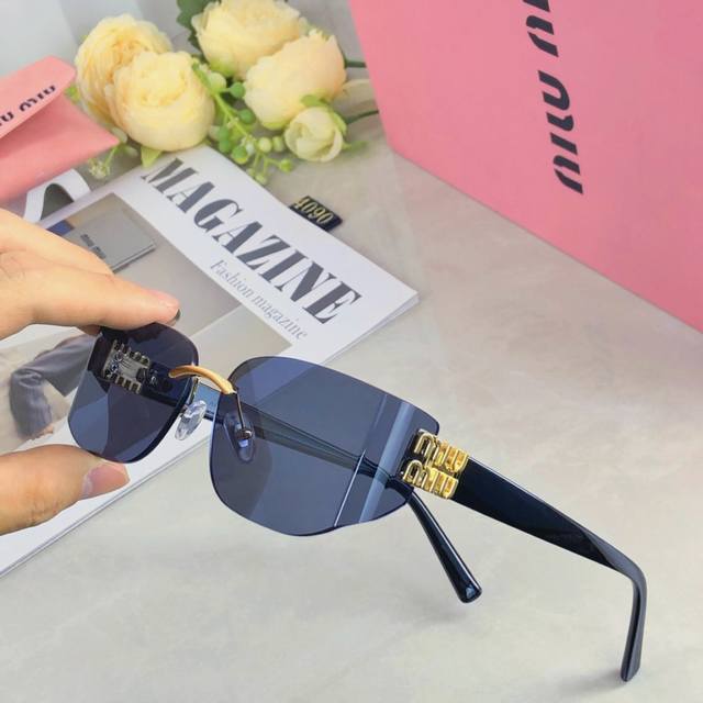 Miumi* sunglasses concave street sun protection frameless sunglasses shape oval