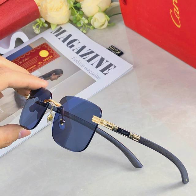 Cartie* new trimmed frameless sunglasses for men, small square frame, popular wo