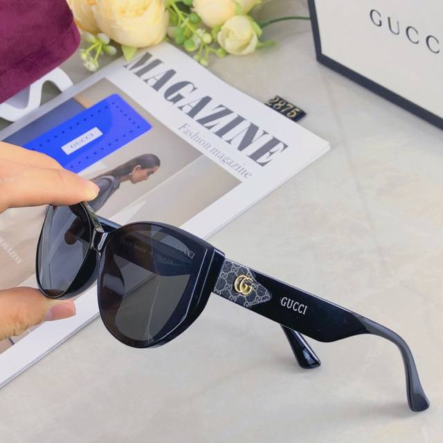 Gucc* Fashionable versatile sunglasses for women, high-end 2025 new summer trave