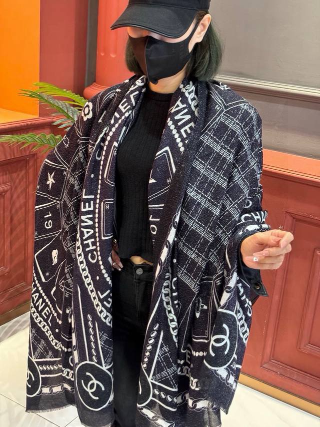 New shiny scarf, a new style of silver-thread cashmere long scarf for customers