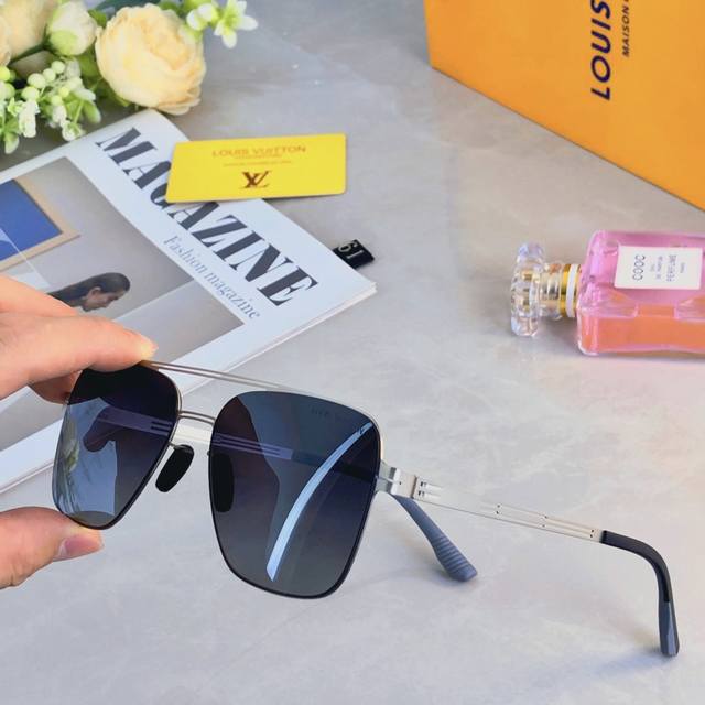 Louis Vuitto*2025 new men's metal high-definition nylon polarized sunglasses avi