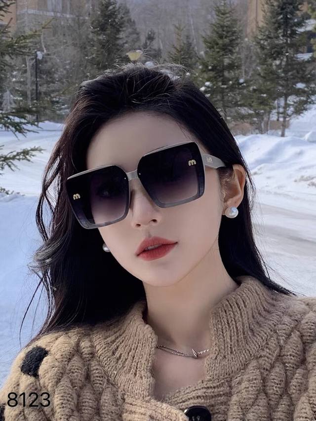 Miumi* Korean version large frame round face anti-ultraviolet sun visor sunglass