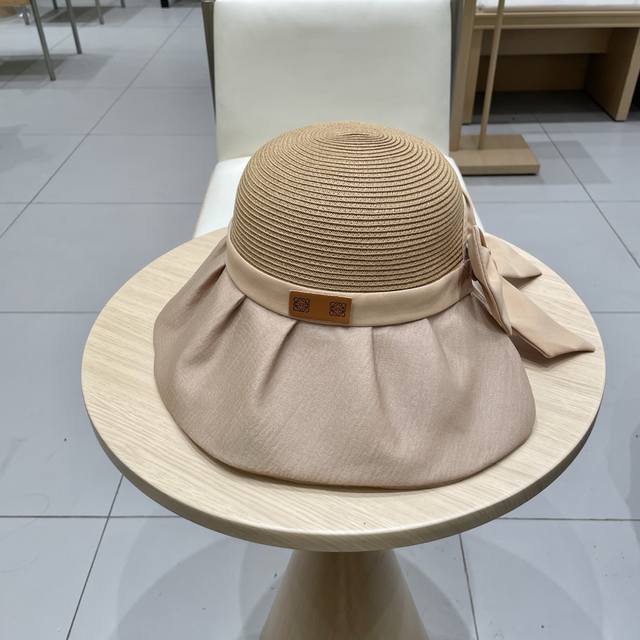 New! Loewe Loewe Spring and Summer Bow Splicing Fisherman Hat Women's Western S