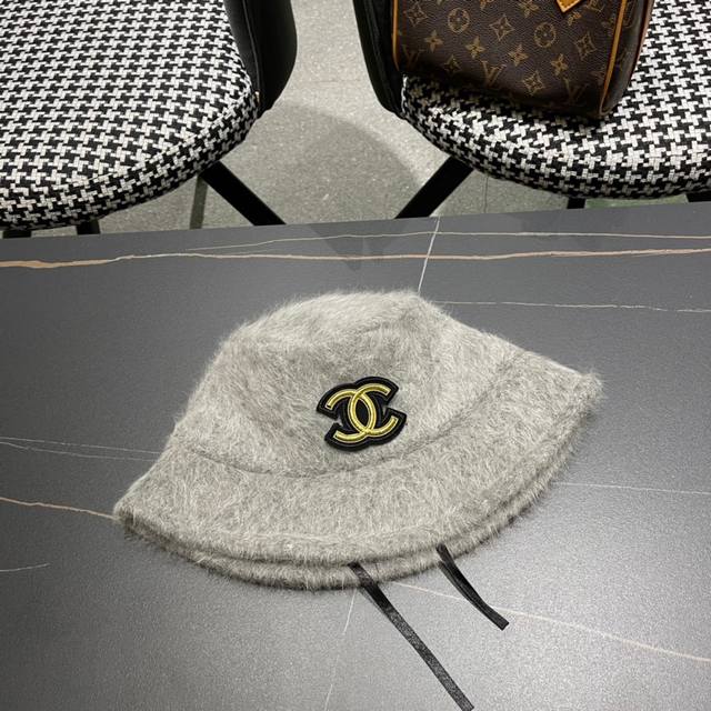 Chanel rabbit fur bucket hat,