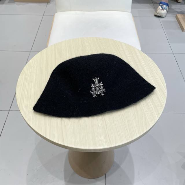 Chrome Hearts high-quality soft alpaca wool knitted fisherman hat for women in a