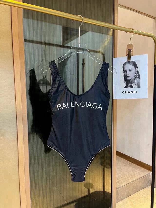 Balenciaga one-piece swimsuit. Perfect for a variety of occasions.