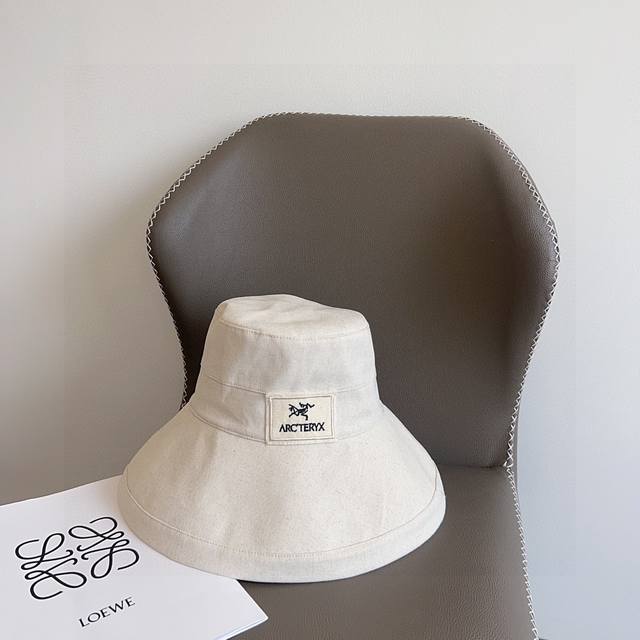 Special dust bag Arc'teryx 2025 new large brim cotton and linen sun bucket hat,