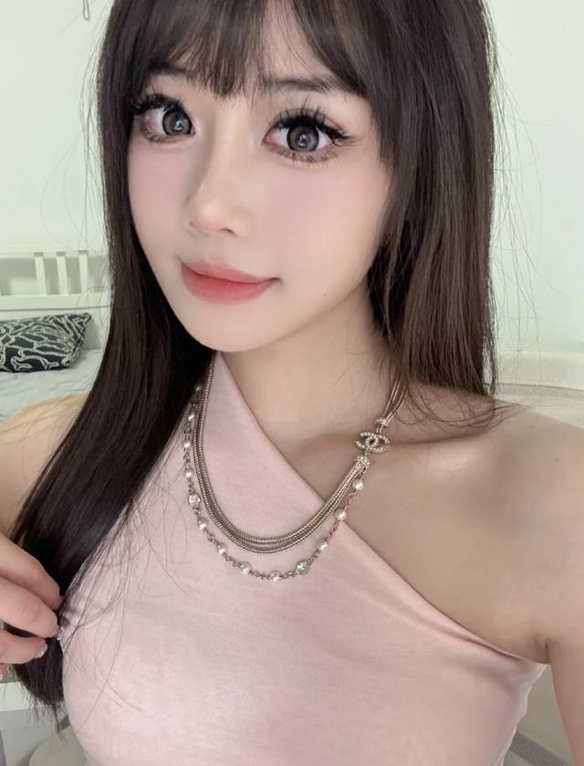 Chanel necklaces are hot sellers! The Chan 24 diamond-studded double C metal br