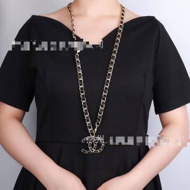 with packaging Chanel's new metal chain braided waist chain necklace dual-purpo