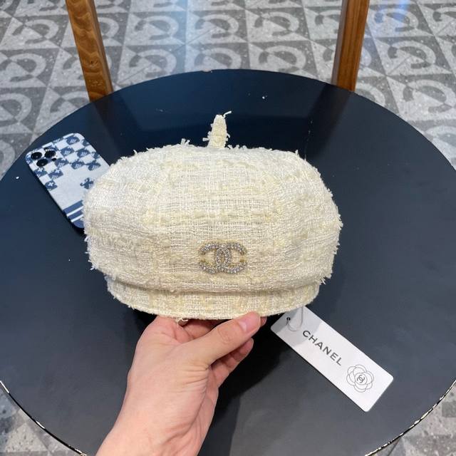 Chanel plaid net red beret female versatile summer thin large head circumference