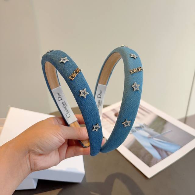 with packaging Dior new denim headband, original counter goods, let your charm
