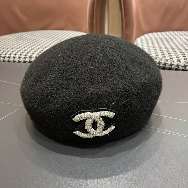 Chanel's new beret, rabbit wool fabric, small Chanel style advanced customizatio