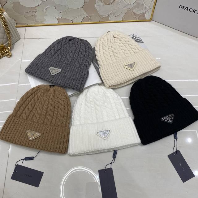 prada cashmere cable knit hat